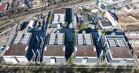 Data center space, Frankfurt 4 Data Center, housing IT and network systems, AI Stock Footage 303618086