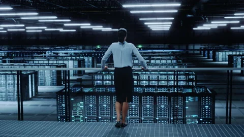 Data Center Specialist at Work Stock Footage 157829375