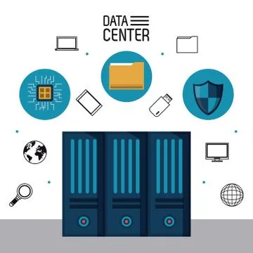 Data center storage Stock Illustration