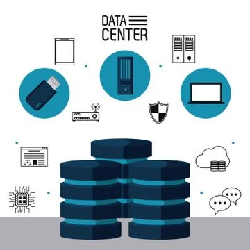 Data center storage Stock Illustration
