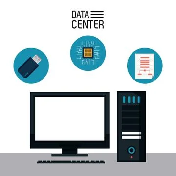 Data center storage Stock Illustration