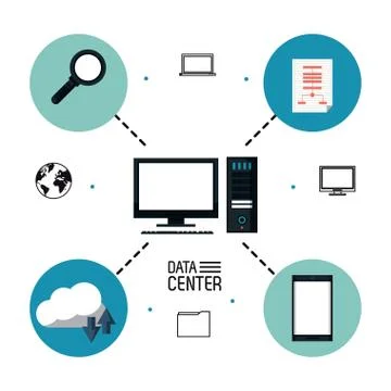 Data center storage Stock Illustration
