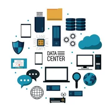 Data center storage Stock Illustration