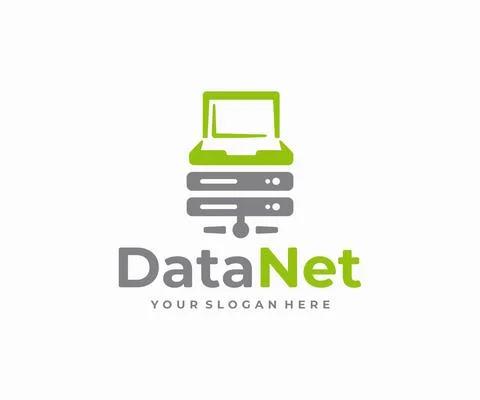 Data center storage logo design. Cloud Computing server connect vector design Stock Illustration