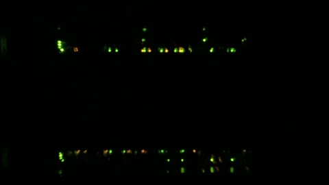Data center switches lights fast blinking in dark Stock Footage 155486753