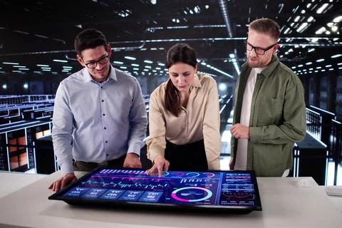Data Center Team Configuring Cloud Server Stock Photos