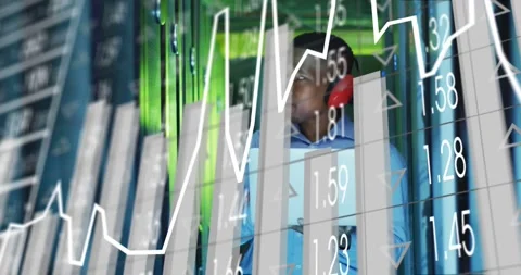 Data center tech scanning tablet and checking server racks while reacting to Stock Footage 331635261