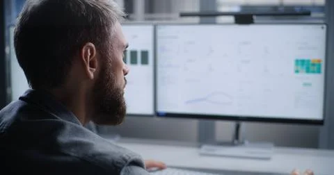 Data Center Technician Resolving Critical Server Overheating Alert Stock Photos