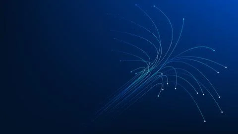 Data Center Technology Background with Branching Data Lines, Digital Networ.. 스톡 일러스트