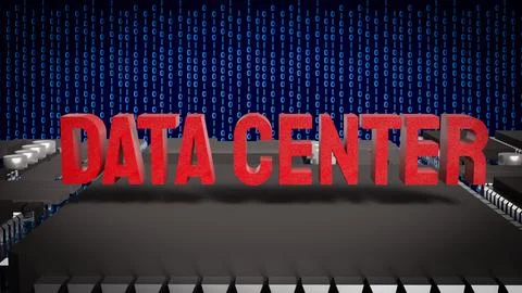 Data Center Technology Concept 3d render. Stock Illustration
