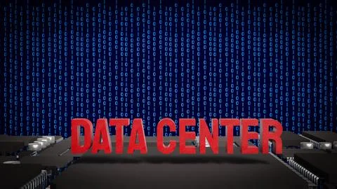 Data Center Technology Concept 3d render. Stock Illustration