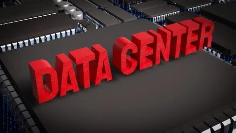 Data Center Technology Concept 3d render. Stock Illustration