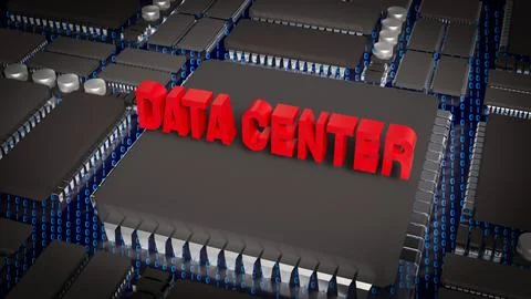 Data Center Technology Concept 3d render. Stock Illustration