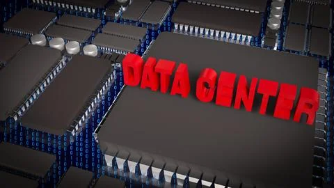 Data Center Technology Concept 3d render. Stock Illustration