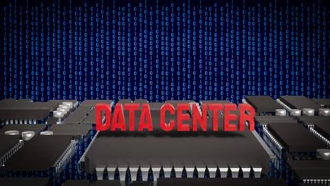 Data Center Technology Concept 3d render. Stock Illustration
