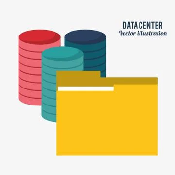 Data center technology folder file document 스톡 일러스트
