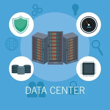 Data center technology icons イラスト素材