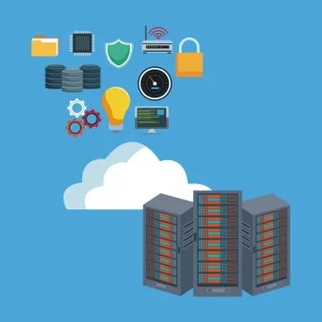 Data center technology icons イラスト素材