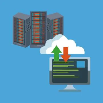 Data center technology icons イラスト素材