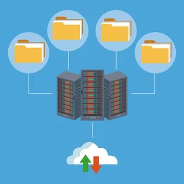 Data center technology icons Illustrazione stock