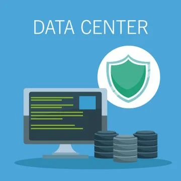 Data center technology icons 스톡 일러스트