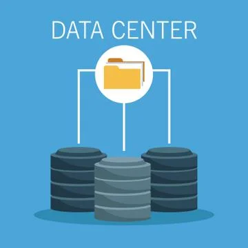 Data center technology icons Illustrazione stock