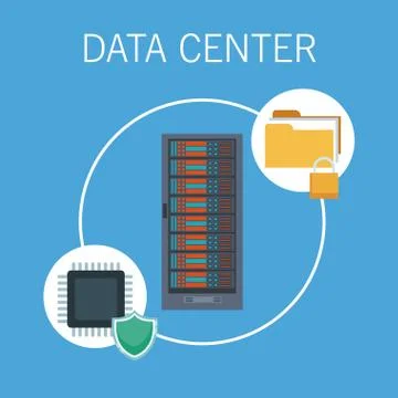 Data center technology icons Illustrazione stock
