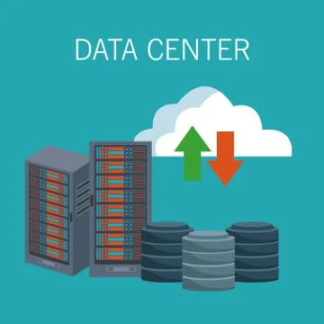 Data center technology icons Stockillustratie