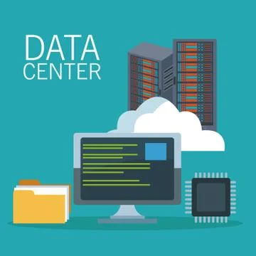 Data center technology icons イラスト素材