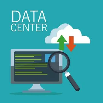 Data center technology icons Illustrazione stock