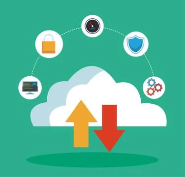 Data center technology 스톡 일러스트