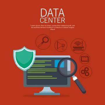 Data center technology Illustrazione stock