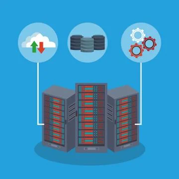 Data center technology イラスト素材