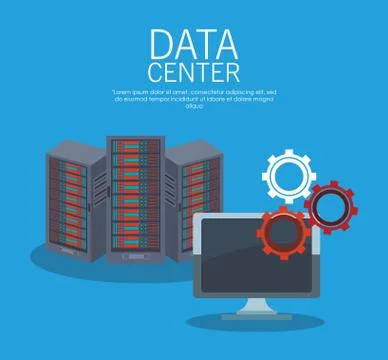 Data center technology Illustrazione stock