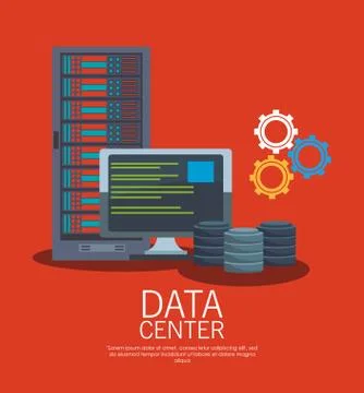 Data center technology 库存插图