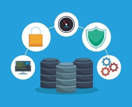 Data center technology Illustrazione stock