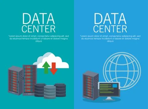 Data center technology Stockillustratie