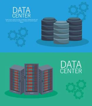 Data center technology Illustrazione stock