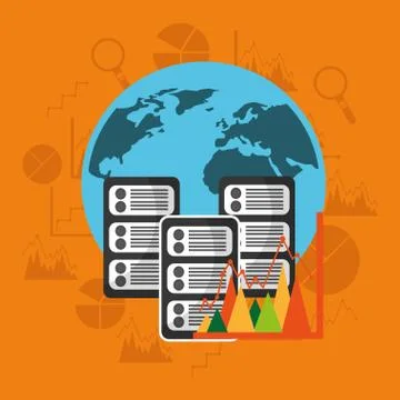 Data center technology 스톡 일러스트