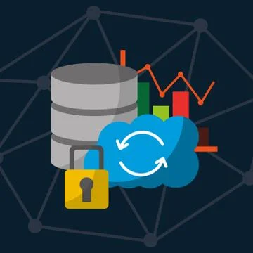 Data center technology Illustrazione stock