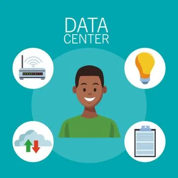 Data center technology Illustrazione stock