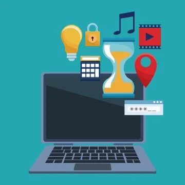 Data center technology Illustrazione stock