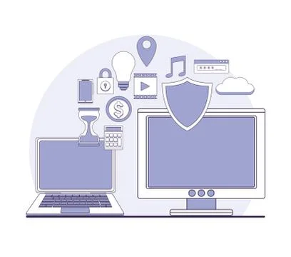 Data center technology 스톡 일러스트