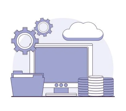 Data center technology Stock Illustration