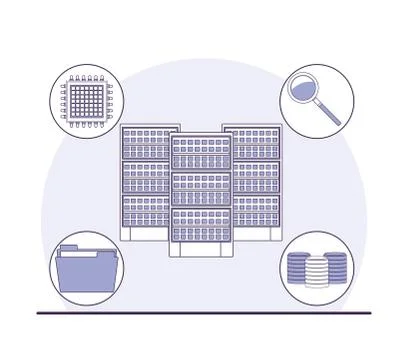 Data center technology Illustrazione stock