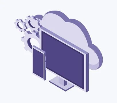 Data center technology Illustrazione stock