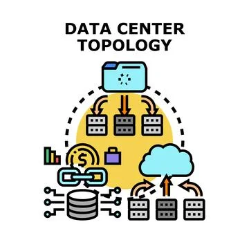 Data center topology infrastructure network concept 스톡 일러스트
