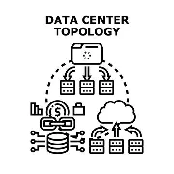 Data center topology infrastructure network concept Stock Illustration