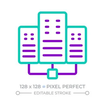 Data center two color line icon Stock Illustration