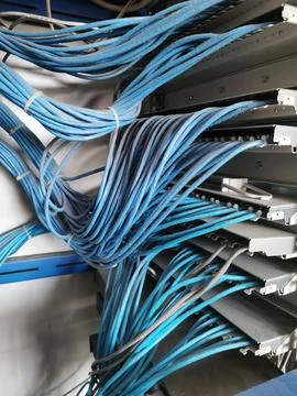 Data center utp cables Stock Photos